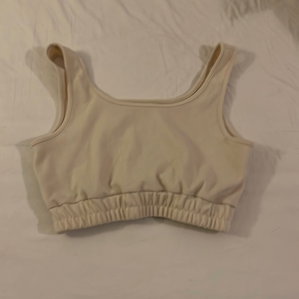 Cream sports bra